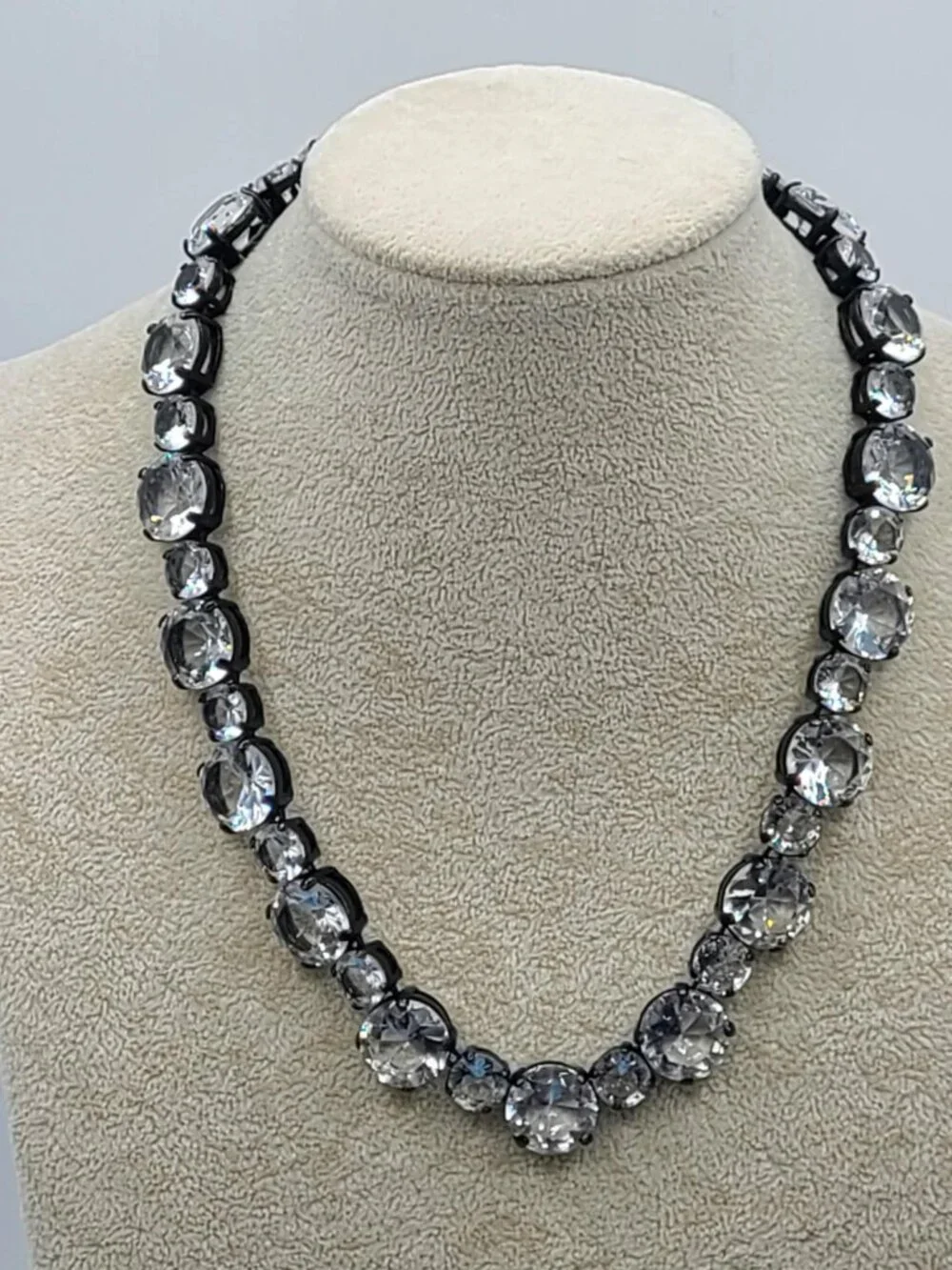 J Crew Crystal Necklace set in Gunmetal NWOT